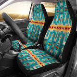 GB-NAT00062-CARS05 Turquoise Tribe Design Native American Car Seat Covers