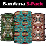 Blue Native Tribes Pattern Native American Bandana 3-Pack New