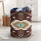 Powwow StoreGBNAT00737 Pattern Native American Laundry Basket