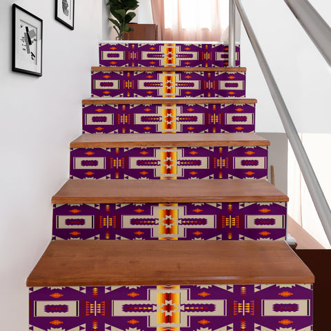 Powwow Store gb nat00062 08 purple tribe design native american stair sticker set of 6