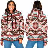 GB-NAT00540 Red Vector Women's Padded Hooded Jacket