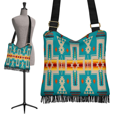 GB-NAT00062-05 Turquoise Tribe Design Native American Boho Handbags