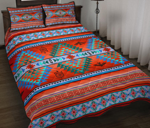 Powwow Store redthunderbirds dreamcatcher native american quilt bed set