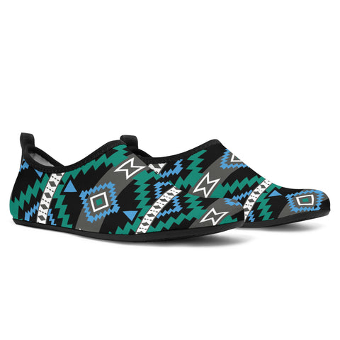 Powwow StoreAQS0007 Pattern Native Aqua Shoes