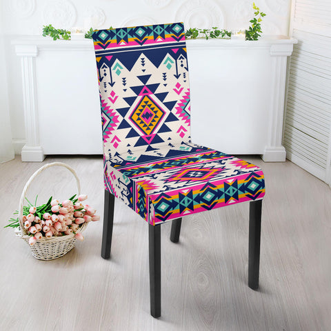 GB-NAT00316 Pink Pattern Native American Dining Chair Slip Cover