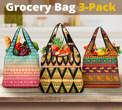 Powwow Store pattern grocery bag 3 pack set 21