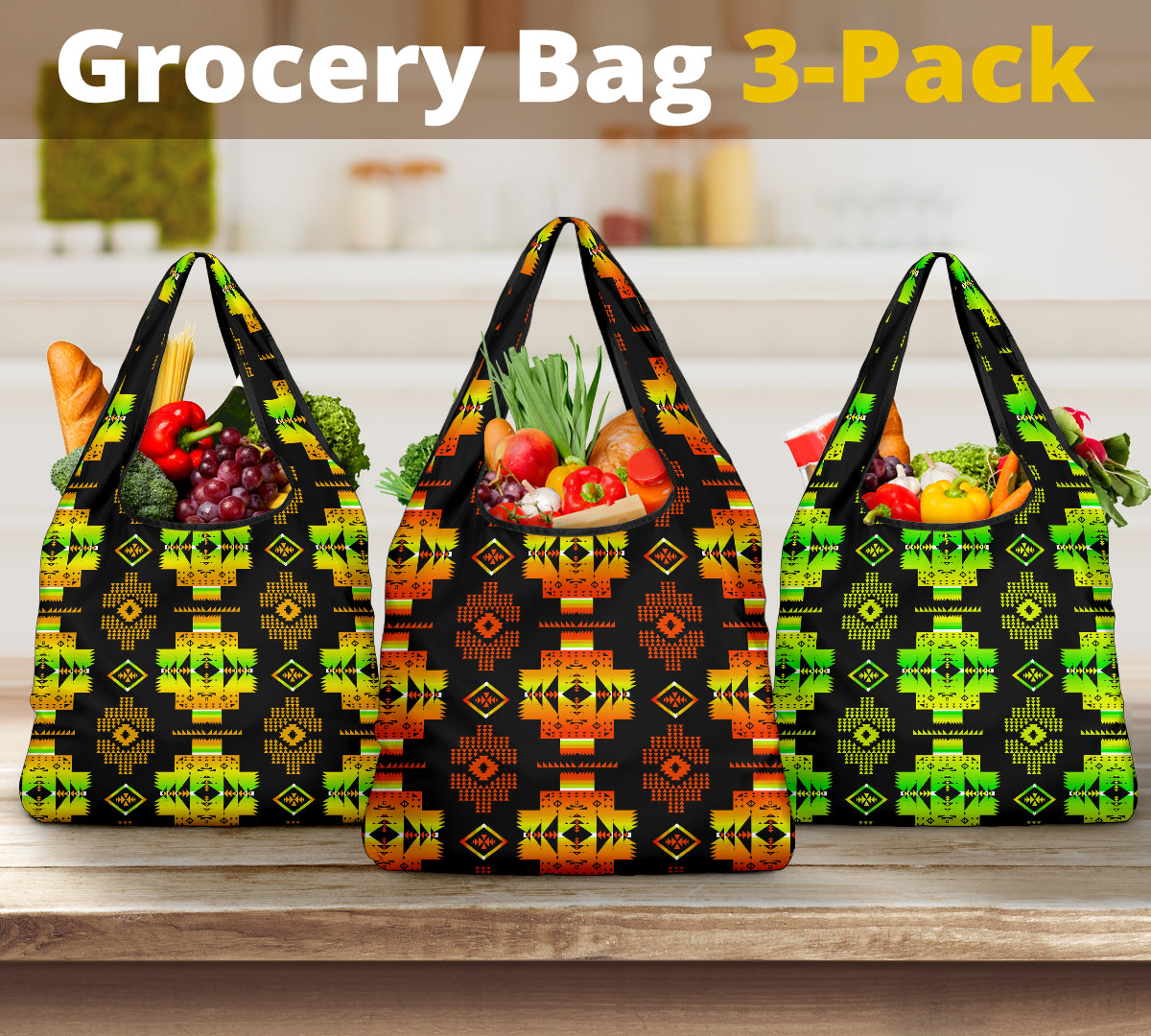 Powwow StorePattern Grocery Bag 3Pack SET 44