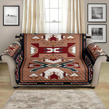 Orange Geometric Native American Chair Sofa Protector - Powwow Store