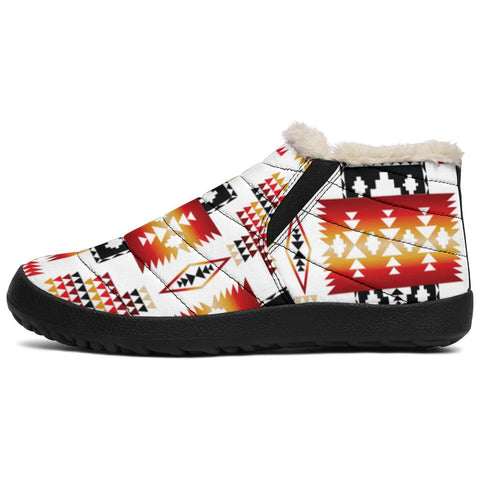 White Native Tribes Pattern Native American Winter Sneakers