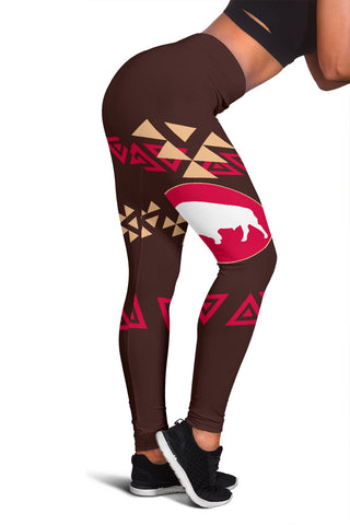 Brown Bison Native American Women's Leggings - ProudThunderbird