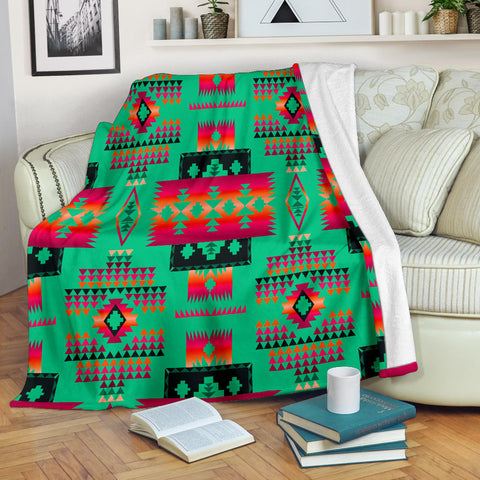 Powwow Store gb nat00046 blan 05 light green tribe design native american blanket