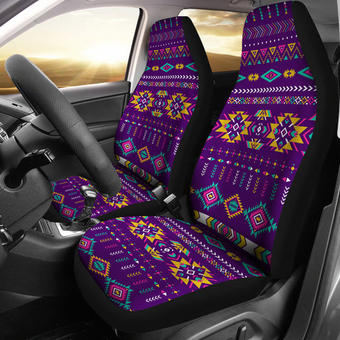 GB-NAT00549-02 Light Purple Pattern Car Seat Covers