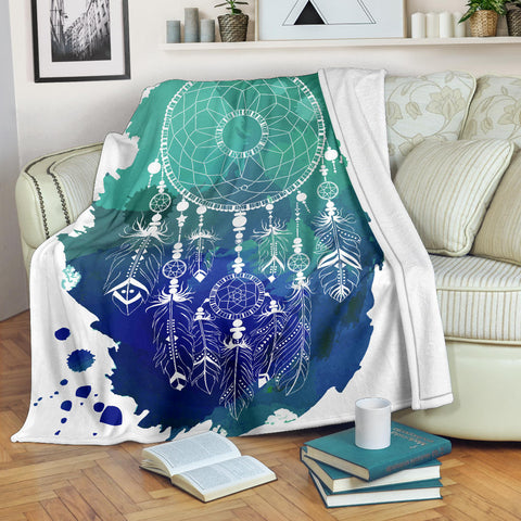 Powwow Store gb nat00376 blue green dream catcher blanket