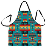 Powwow Store gb nat00046 14 blue native tribes pattern native american apron