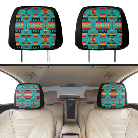 Powwow Store gb nat00046 01 blue native tribes pattern native headrests cover