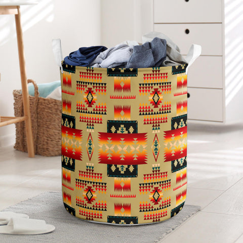 Powwow Store gb nat00046 15 light brown tribe pattern laundry basket