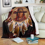 Powwow Store gb nat00353 chief dream catcher red galaxy blanket