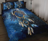 Blue Galaxy Dreamcatcher Native American Quilt Bed Set - ProudThunderbird