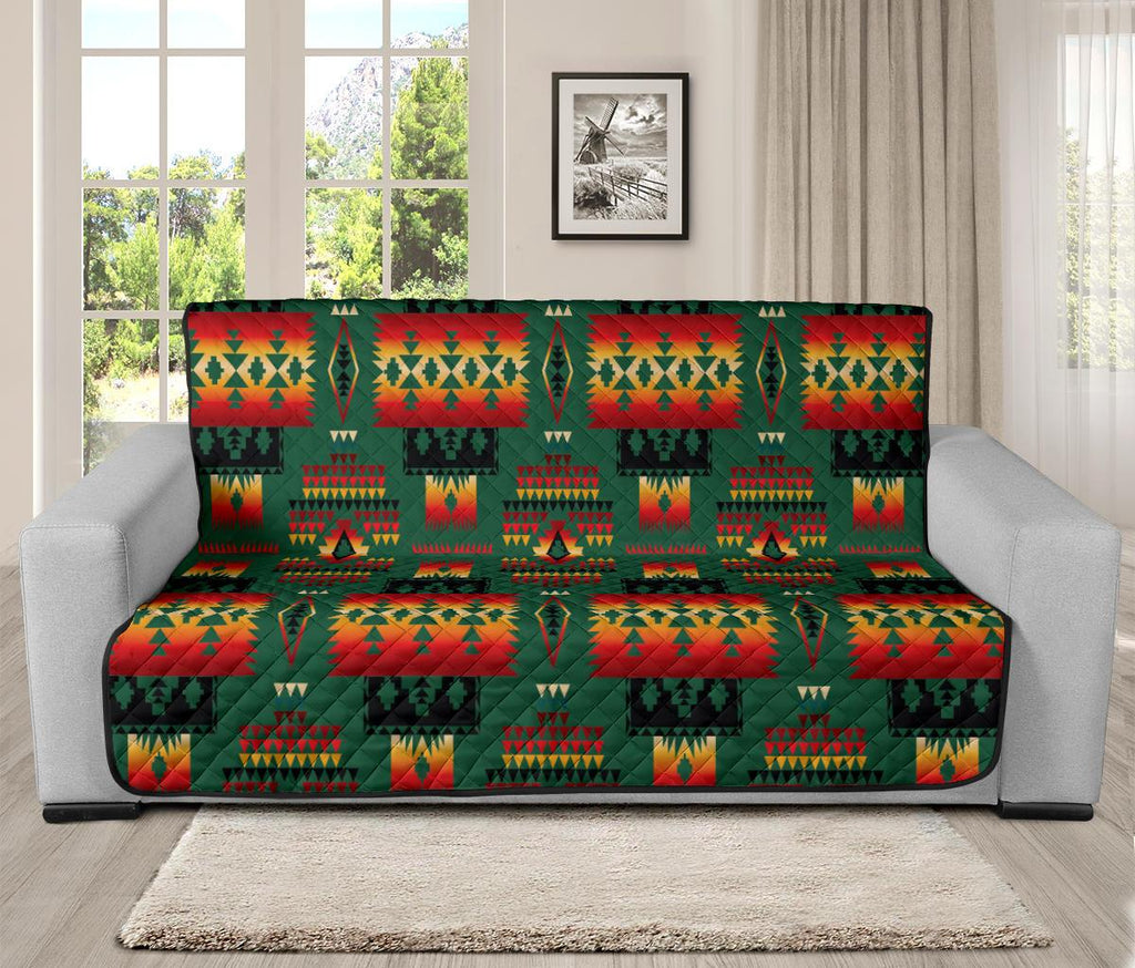 Green Tribal Native American 70" Chair Sofa Protector