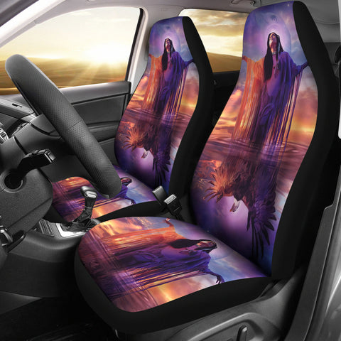 Powwow Store gb nat00454 girl eagle purple galaxy car seat covers