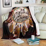 Powwow Store gb nat00391 wolves red galaxy blanket