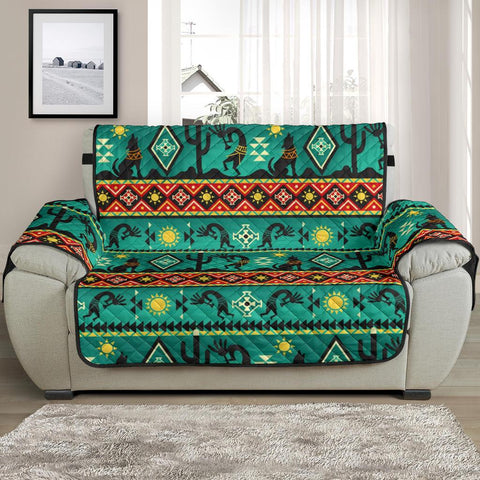 Kokopelli Myth Turquoise Native American Chair Sofa Protector - Powwow Store