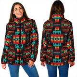 Powwow StoreGBNAT0004602 Black Native Tribes Pattern Women's Padded Jacket New