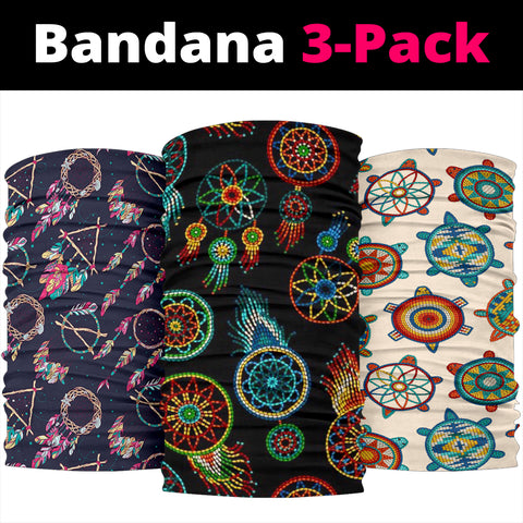 Powwow Store mini colorful dreamcatchers native american bandana 3 pack new