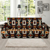 Powwow StoreGBNAT0006201 Black Tribe Design Native 90" Sofa Slip Cover