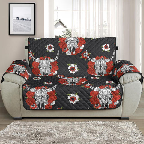 Bison Red Rose Native American Chair Sofa Protector - ProudThunderbird