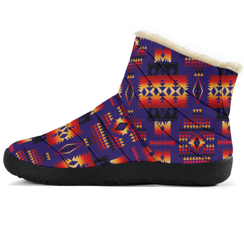 GB-NAT00090 Purple Native Tribes Native American  Cozy Winter Boots