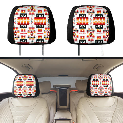 Powwow Store gb nat00075 white tribes pattern headrests cover