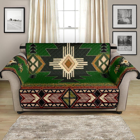 Southwest Green Symbol Native American 54" Chair Sofa Protector - Powwow Store