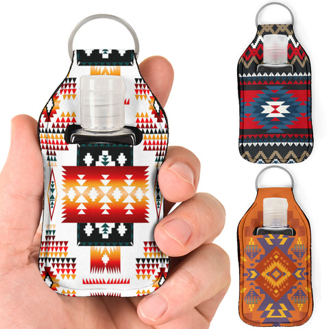 Native Pattern Sanitizer Bottle Keychains SET 7