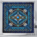 Mandala Blue Native American Shower Curtain