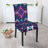 GB-NAT00380 Purple Tribe Pattern Dining Chair Slip Cover