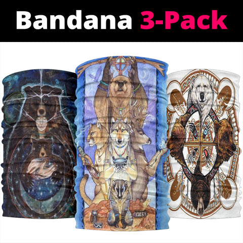Bear Native Bandana 3-Pck NEW