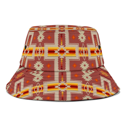 GB-NAT00062-11 Tan Tribe Design Bucket Hat