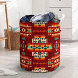 Powwow Store gb nat00402 02 red pattern native laundry basket