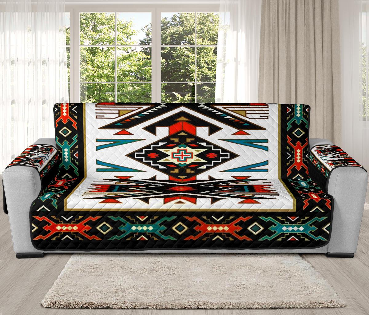 Tribal Colorful Pattern Native American 78" Oversized Sofa Protector - Powwow Store