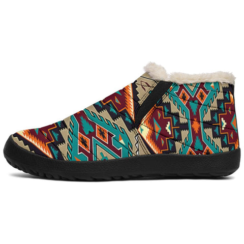 Tribe Blue Pattern Native American Winter Sneakers