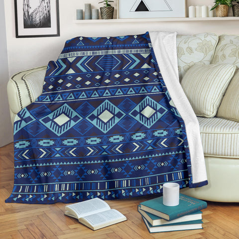 Powwow Store gb nat00407 navy pattern native blanket