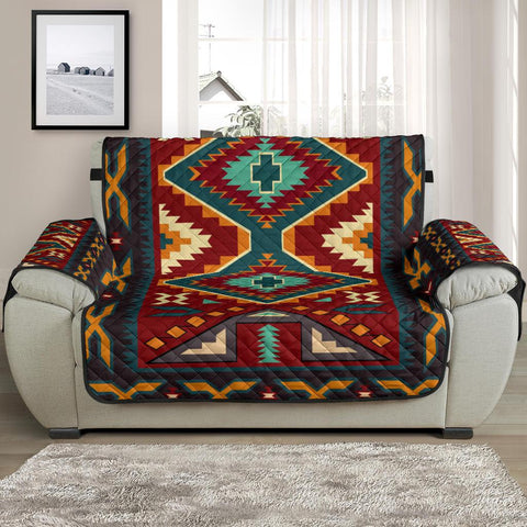 Native Red Yellow Pattern Native American Chair Sofa Protector - Powwow Store