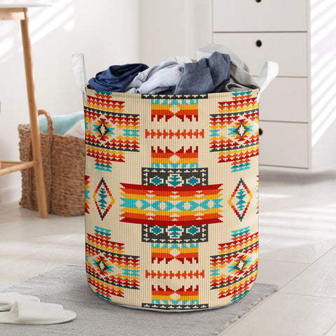 Powwow Store gb nat00402 03 cream pattern native laundry basket