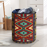 Powwow Store gb nat00061 native red yellow pattern laundry baske