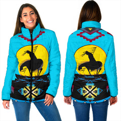 Powwow StoreGBNAT00026 Trail Of Tear Native American  Women's Padded Jacket