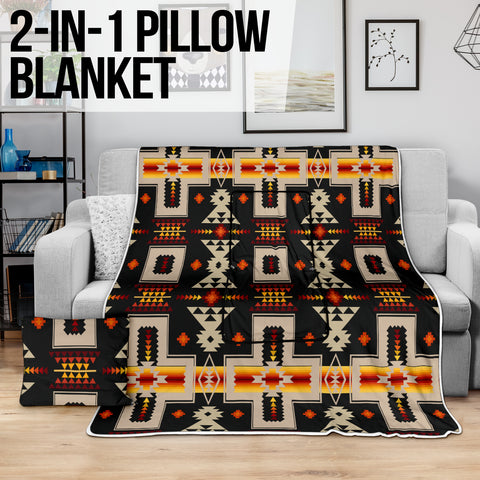 Powwow StoreGBNAT0006201 Tribe Design Pillow Blanket