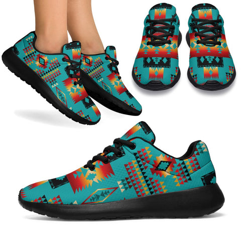 Blue Native Tribes Pattern Native American Sport Sneakers