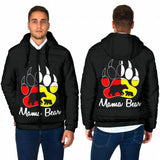 Powwow StoreGBNAT00126 Mama Bear Medicine Men's Padded Hooded Jacket