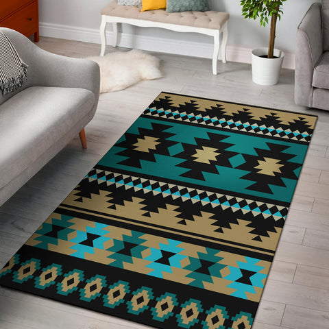 Powwow Store gb nat00509 green ethnic aztec pattern area rug